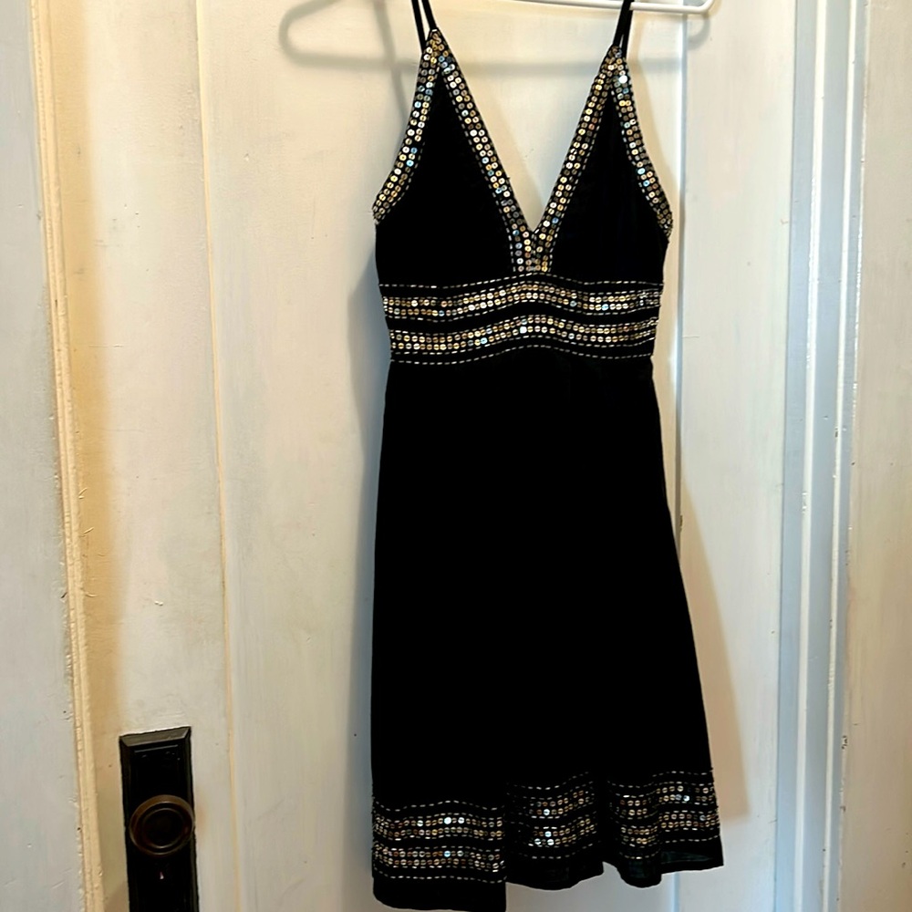 NWT black with silverr sequence dress